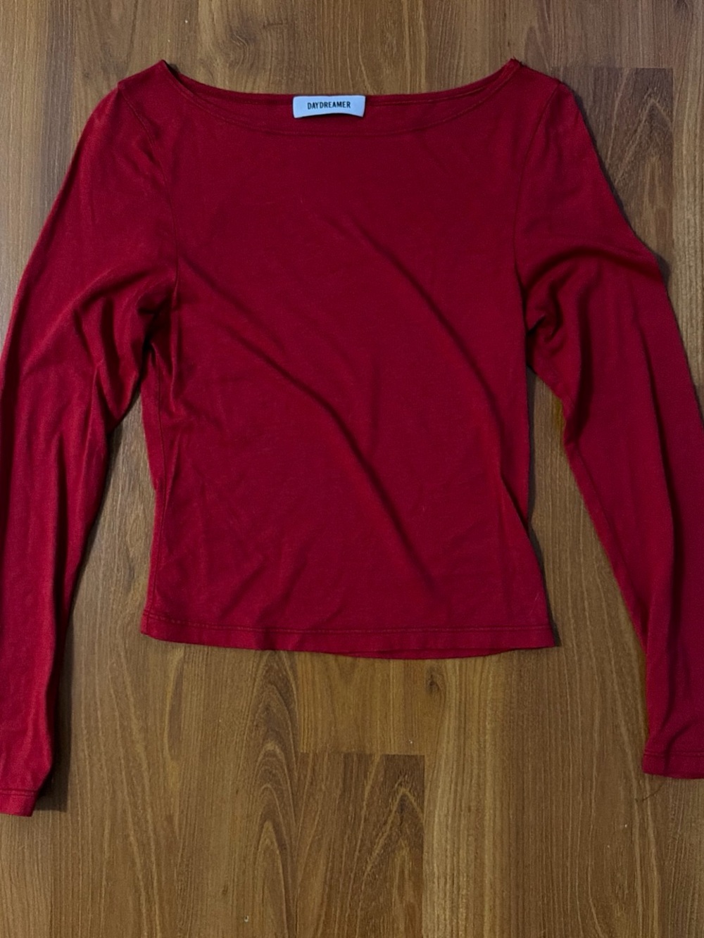 Daydreamer Red Long Sleeve Boatneck Top